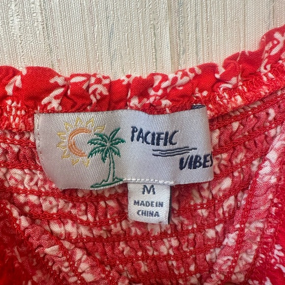 Pacific Vibe Red Floral Maxi Dress size medium - Picture 8 of 8